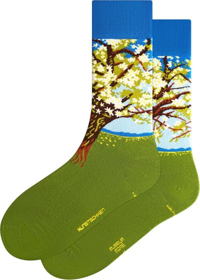 Kunst sokken - Beemster, bloeiende boom: Charley Toorop - Sokken Dames 36 40 - Biologisch Katoenen Sokken - funny socks happy - Vrolijke Sokken - Grappige Sokken - Sokken Cadeau