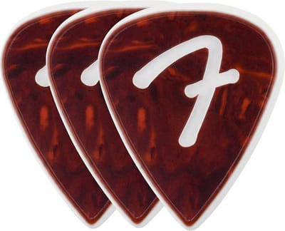 Fender F Grip Celuloid Plectrums 351 Vorm Schelp Drie Stuks Pakket