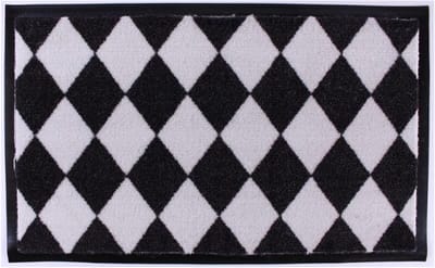 Deurmat zwart wit 75 x 45 cm. 100 % nylon . Met PVC-rug LaFinesse DK