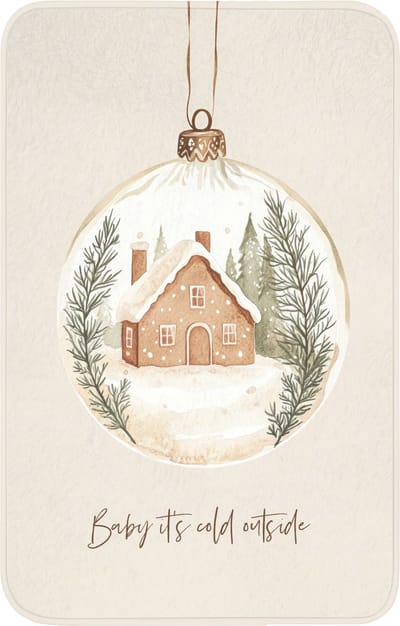 WC mat 50x80 cm - Antislip - Quote - Winter - Kerst - Beige - Kerstbal - Toiletmat - Vloermat - Douchemat - Toilet tapijt - Toiletmatten