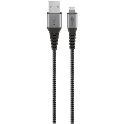 Goobay 8-pins Lightning naar USB-A kabel - USB2.0 - tot 12W / nylon - 2 meter