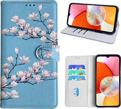Hoesje geschikt voor Samsung Galaxy A14 Bookcase met blossom bloemen print