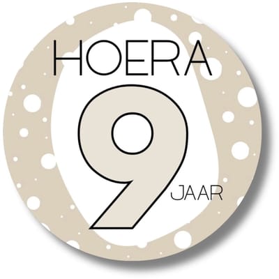 Sticker 9 jaar verjaardag | Stickervel 20 stuks | Verjaardag traktatie kind