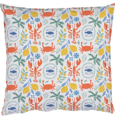 Sierkussens - Kussentjes Woonkamer - 50x50 cm - Zee - Sfeer - Citroen - Vis