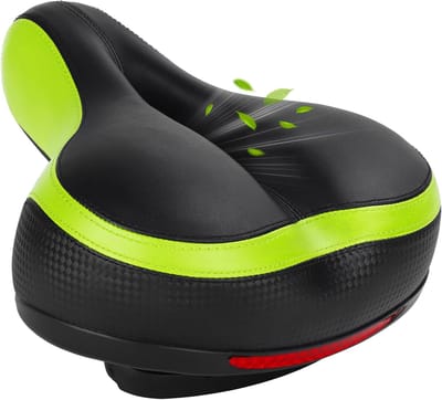 Fietszadelkussen van traagschuim Geschikt voor mannen en vrouwen - Waterdicht fietszadel met comfortabele kunstleren bekleding, universele pasvorm Geschikt voor racefietsen, hybride fietsen en forenzenfietsen（26*21cm）