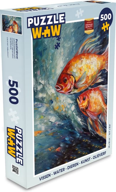 Puzzel Vissen - Water - Dieren - Kunst - Olieverf - Legpuzzel - Puzzel 500 stukjes