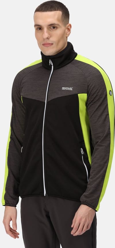 De Regatta Yare Vi Fleece Met Volledige Rits - Heren - Extol Stretch - Gerecycled - Zwart