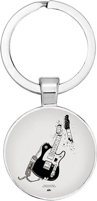 Akyol - Kapotte gitaar Sleutelhanger - gitaar - rock liefhebbers - leuk cadeau voor een gitarist - hobby - verjaardagscadeau - gift - 2,5 x 2,5 CM