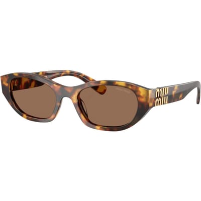MIU MIU Geometrisch 3D Ontwerp Ovalen Zonnebril Dames zonnebril Honing-Havana MUA03S14L60M Eyeglass Case/Pouch+Box