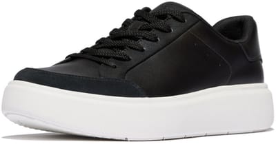 FitFlop FitFlop Rtg Leather/Suede Sneakers ZWART - Maat 43