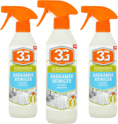 3x 3G Professioneel Badkamerreiniger Ecologisch 500 ml - Badkamer Reiniger - Kalkverwijderaar - Ecologische Reiniger - Douche Reiniger - Biologisch Afbreekbaar - 3-Pack