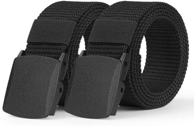 Aomig-Riemen Voor Heren, 1-Delige Verstelbare Nylon Canvas Golfriem, Op Maat Gesneden Canvas Webriem Past Overal, Geen Gaten Onzichtbare Riem Voor Heren, Nylon Automatische Gespriem Geschikt