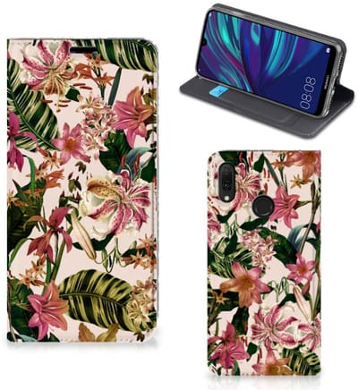 Huawei Y7 hoesje Y7 Pro (2019) Smart Cover Flowers