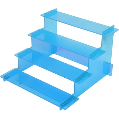 4-laags displayrek verdikt plastic meerlaags displaystandaard voor salon- en dessertwinkelgebruik veelkleurig