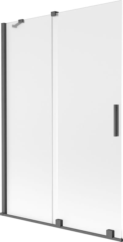 Mexen Velar badwand tweedelig schuifbaar 120 x 150 cm, satijn, geborsteld gun grijs - 896-120-000-31-66