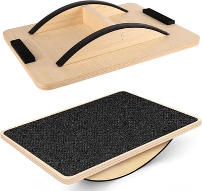 Balansbord - Houten Balansbord - Draagbare Brancard - Antislip - Evenwichtstraining - Verlicht Spiervermoeidheid - 40x30x7.5cm