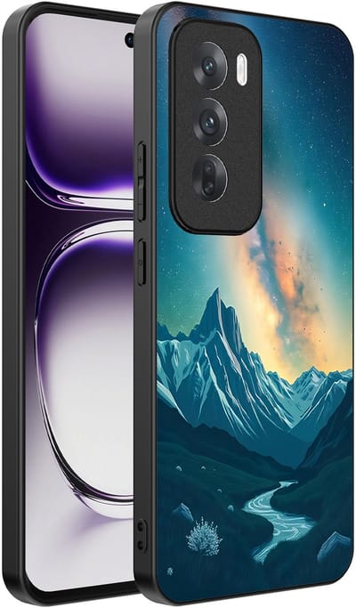Smartphonica Telefoonhoesje Geschikt voor Oppo Reno 12 met Sterrenhemel Opdruk - TPU Backcover Case With Space And Milkyway Design geschikt voor Oppo Reno 12