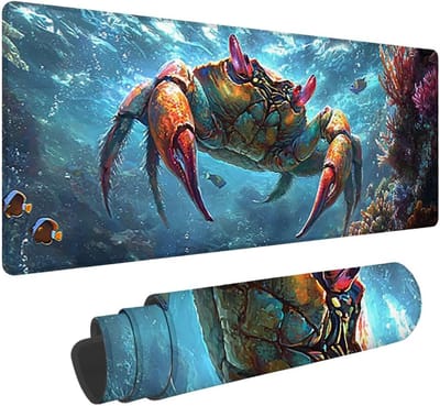 Grote bureauonderlegger - Bureau mat - Gaming en werk - Waterdicht en wasbaar - 140x60 cm - Krabben
