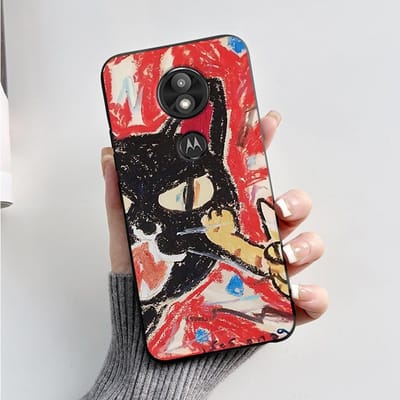 Hoesje Cover Voor Motorola Moto G7 Play Prachtig Hoesje Zachte Siliconen Shell Voor Motorola Moto G7 Power Schattig Cartoon Zwart Hoesje Moto G7 Power