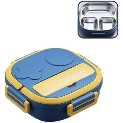 Uitje Servies 304 Draagbare Roestvrijstalen Lunchbox Baby Kind Student Buiten Kamperen Picknick Voedselcontainer Bento Box 550ml&1 gray