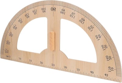 Houten Meetlat - Driehoekige Liniaal - Wiskunde Lesgeven - Met Handgreep - 50 cm - Lichtbruin