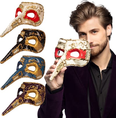 Boland - Masker Venice naso - Volwassenen - Showgirl - Glamour - Carnaval accessoire - Venetiaans masker