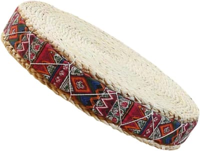 Meditatiekussen Geweven Zitkussen - Vloerkussen Yoga Mat - Ontspannen Zitten - Handgeweven Natuurlijk Materiaal - 30x30x7 cm - Zoals Afgebeeld