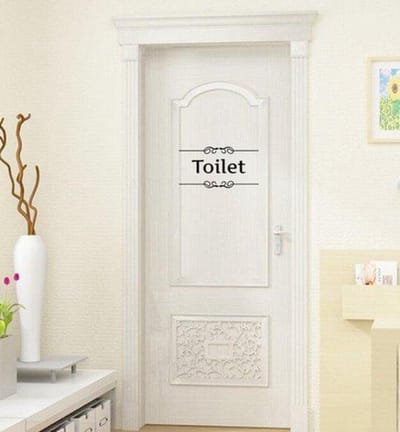 Deursticker Toilet Vintage Zwarte Letters Toilet / Muursticker Decoratief
