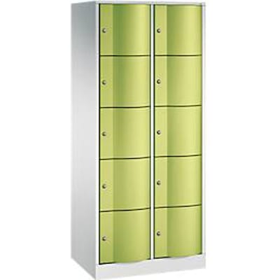 C+P Resisto lockerkast, 2 vakken, 10 vakken, B 772 x D 540 x H 1950 mm, lichtgrijs