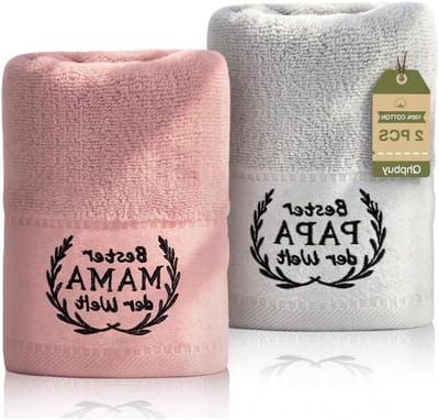 Gepersonaliseerde handdoek met naam geborduurd, 100% katoen, 75x35 cm, uniek cadeau voor ouders, moederdag en vaderdag geschenken