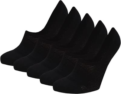 Apollo - Sportsokken Dames Kort Microvezel 5-pack - Zwart - One Size
