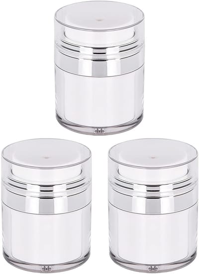 Dailygoods- Crèmedispenser 3 stuks - Airless Pompdispenser - Navulbare Reiscrème - Draagbare Cosmeticahouder - Vacuümfles - 30 ml Inhoud - Cosmeticafles