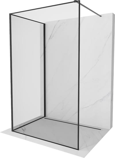 Mexen Kioto douchescherm Walk-in 120 x 70 , zwart frame, zwart - 800-120-212-70-70-070