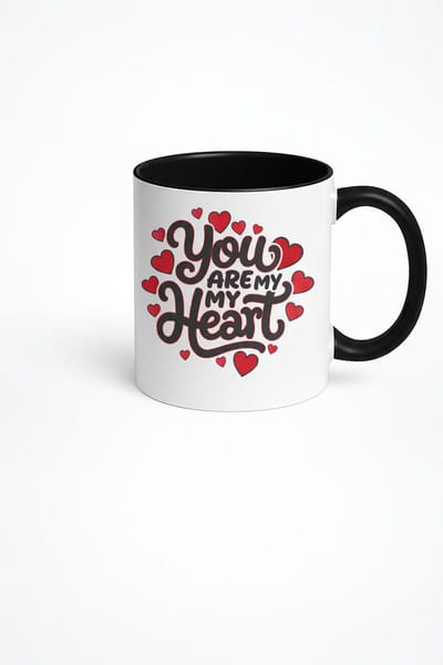 Liefdesmok 'You Are My Heart' met Rode Hartjes - Romantisch Keramische Mok Cadeau