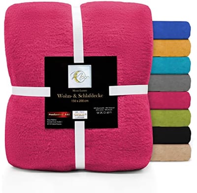 Effen knuffeldeken van katoen en microvezel 150x200 cm - Perfect voor comfort en stijl