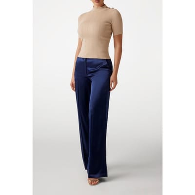 GUESS Marciano By  Grace Mock Neck Ss Sweater Fawn Taupe Taglia: XS | Pantaloni da completo Outlet | Donna | Nero