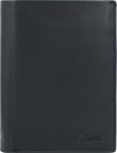 Esquire Leren Portemonnee New Silk Wallet High with Flap Black Zwart