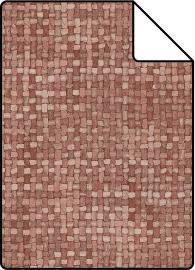 Proefstaal Origin Wallcoverings behang geweven linnenstructuur terracotta - 26.5 x 21 cm - 348050-S