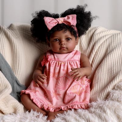 Reborn Baby Pop - Babypop Meisje - Imitatiespel - Realistische Gelaatstrekken - 50 cm - Zwart