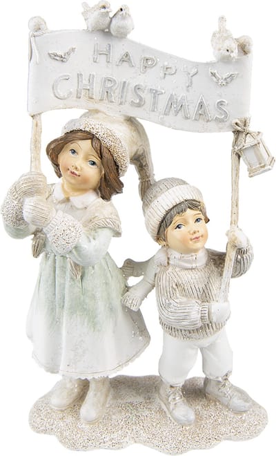 Clayre & Eef Beeld Kinderen 23 cm Beige Polyresin
