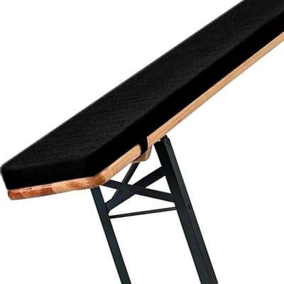 Binnen-/Buitenbank Kussen - 120cm/150cm/100cm/180cm x 40cm/30cm/25cm - Antislip Zitkussen voor Biertafel, Tuin, Vensterbank, Terras,Schommel (2/3/4 Zitplaatsen)(Black,180x25x3cm)