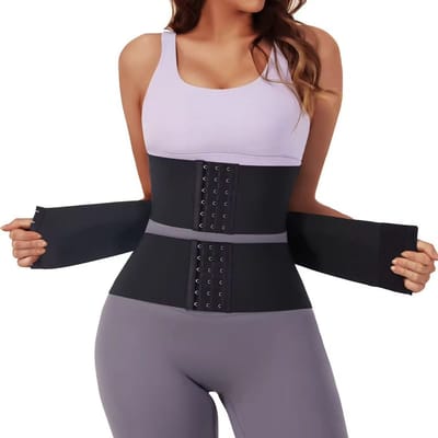 Shapewear - Buikband - Figuurriem - Figuurcorrectie - Tailleriem - Sport- en fitness shapewear - Buikcorrectie - Kleding met haakjes - Samendrukkende band - Zwart - Maat S