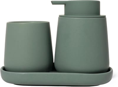 Complete Badkamer Accessoireset in Groen - Inclusief Zeepdispenser, Tandborstelhouder en Handdoekhouder