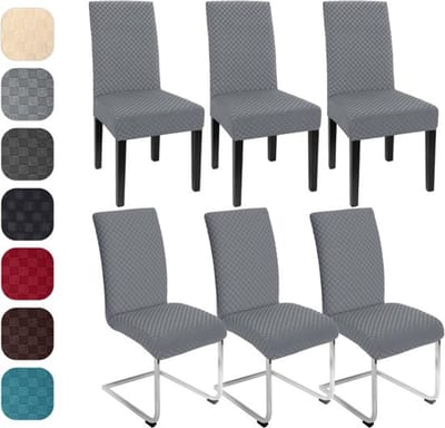 Set van 6 Jacquard Stretch Stoelhoezen voor Schommelstoelen, Wasbaar en Verstelbaar, Perfect voor Keuken en Restaurant