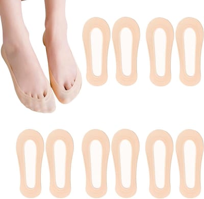 5 paar onzichtbare antislip sokken voor dames, laag gesneden design met comfortabele pasvorm.
