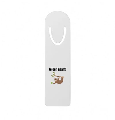 Hacebo® - luiaard met koffie met eigen naam metalen boekenlegger - Luiaard - luiaard liefhebbers - iemand die houdt van luiaards - verjaardag - cadeau - kado Bladwijzer boekenleggers - 12.7 cm x 3.2cm