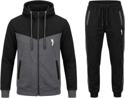 Hitman - Trainingspak Heren - Joggingpak Heren - Sportkleding Heren - Cadeau voor Man - Katoen - Zwart/Grijs - Maat M
