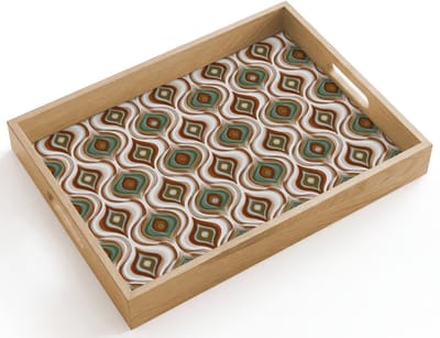 Dienblad hout 40x30 cm - Schootdienblad - Motief - Patroon - Kleurrijk - Borrelplank rechthoek - Plateau dienbladen