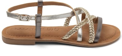 Lazamani - Gea Dames Sandalen Leer Silver - Maat 36