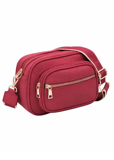 Schoudertas in leerlook - rood - Gr. Standaardmaat van Goldner Fashion
